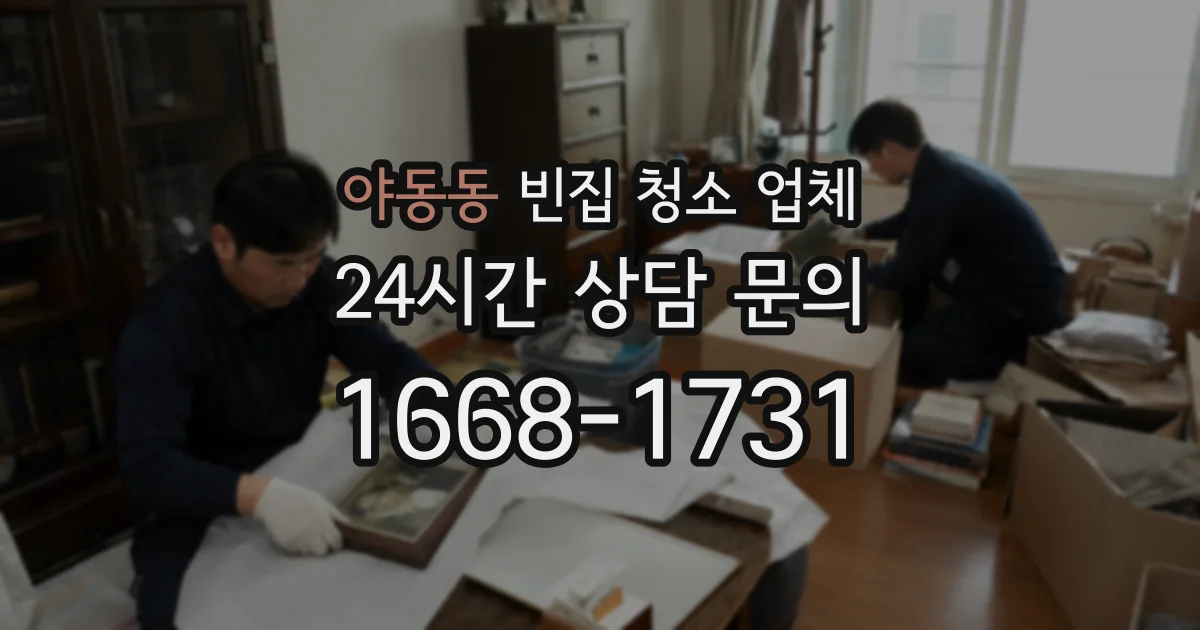 야동동 빈집 청소 업체