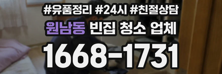 원남동 빈집 청소 업체