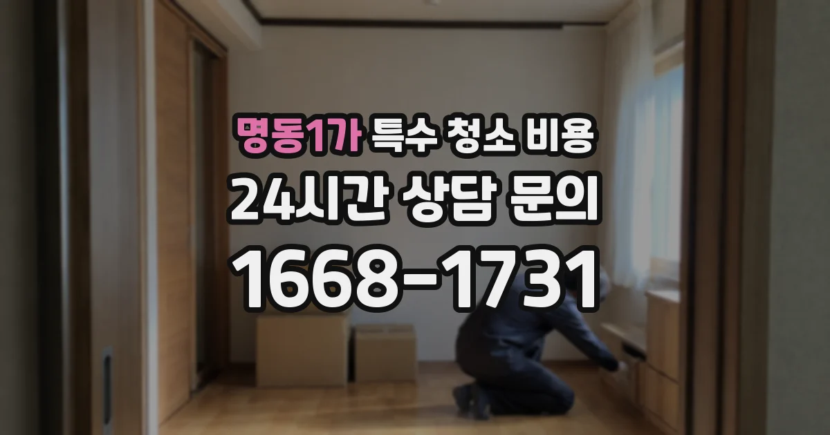 명동1가 특수 청소 비용