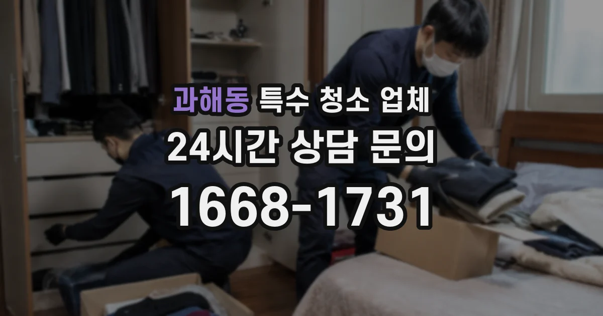 과해동 특수 청소 업체