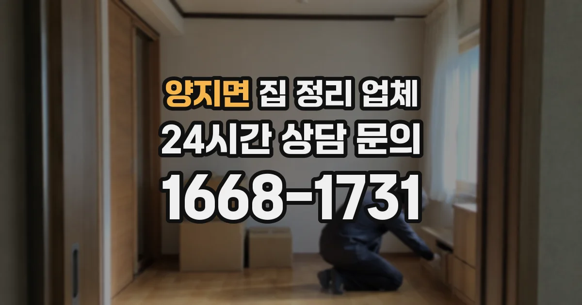 양지면 집 정리 업체