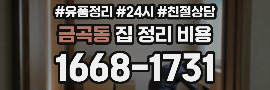 금곡동 집 정리 비용