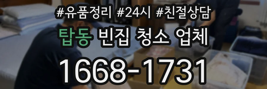 탑동 빈집 청소 업체