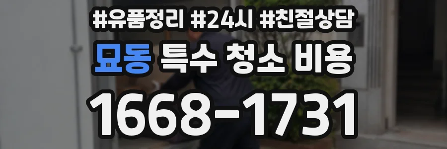 묘동 특수 청소 비용