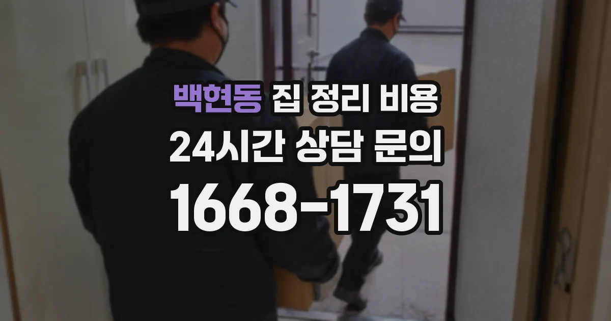 백현동 집 정리 비용