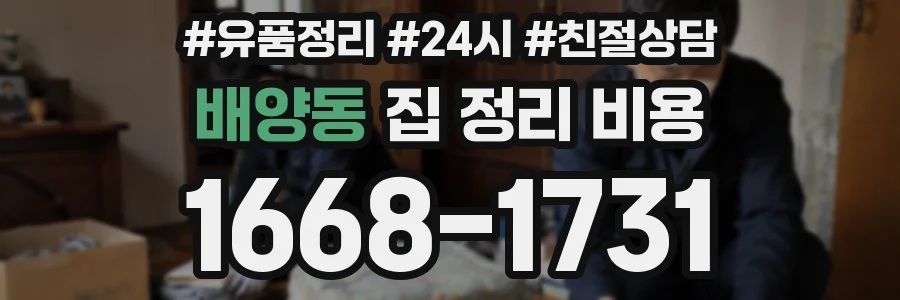 배양동 집 정리 비용