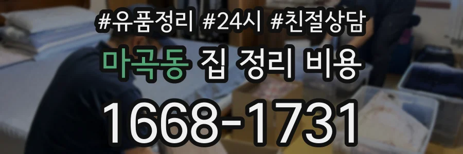 마곡동 집 정리 비용