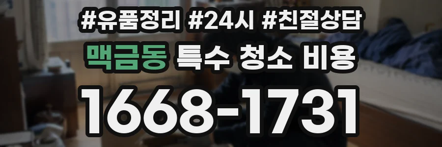 맥금동 특수 청소 비용