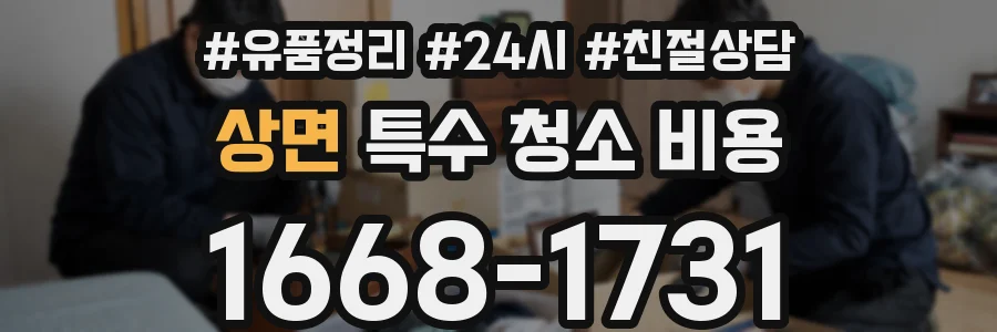 상면 특수 청소 비용