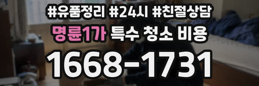 명륜1가 특수 청소 비용