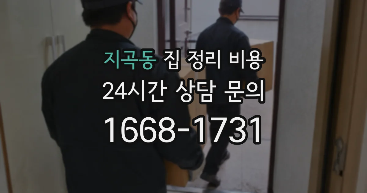 지곡동 집 정리 비용