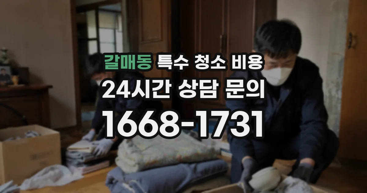 갈매동 특수 청소 비용
