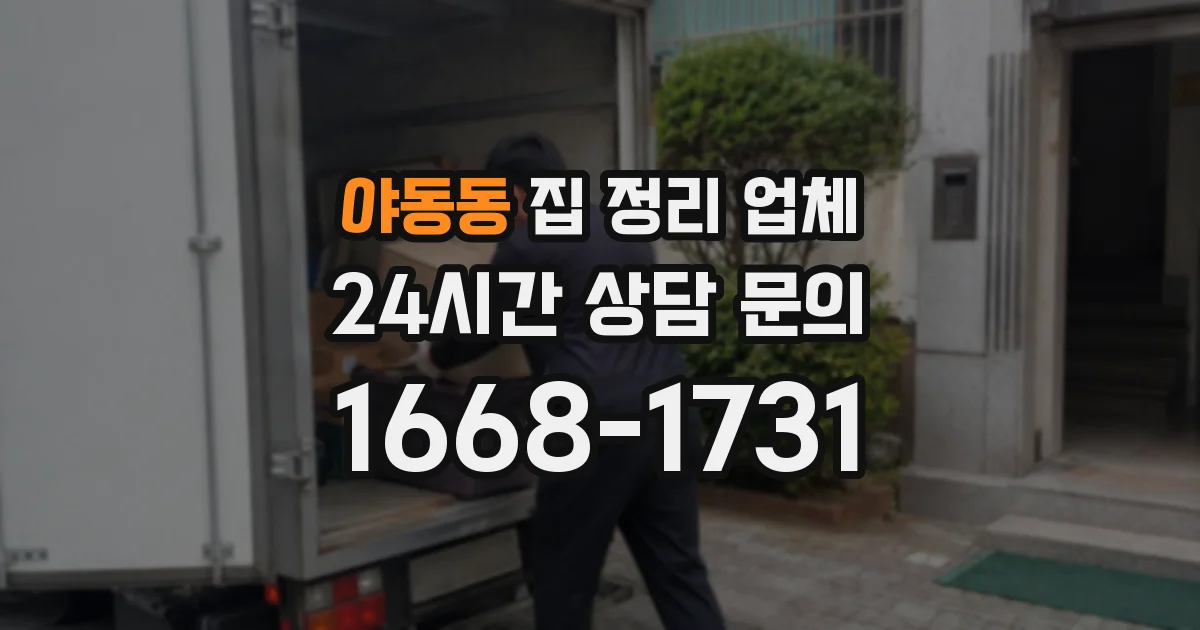 야동동 집 정리 업체