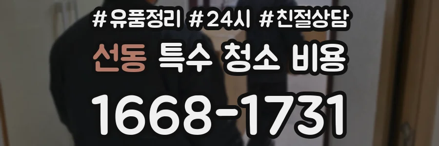 선동 특수 청소 비용