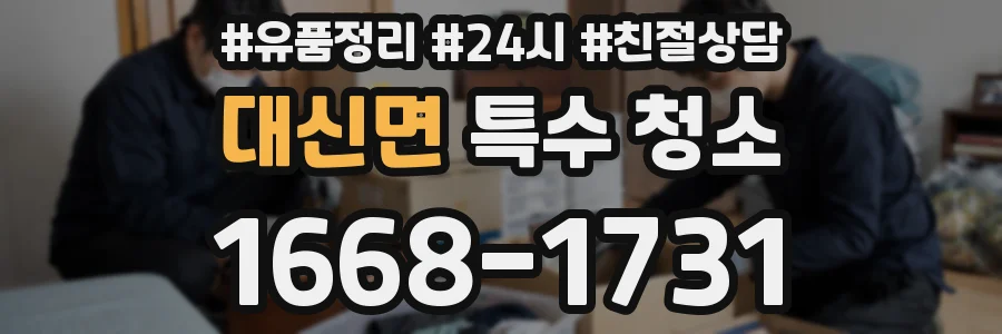 대신면 특수 청소