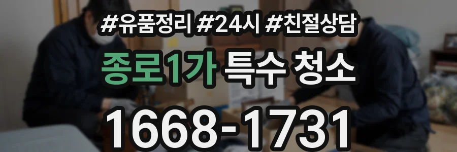 종로1가 특수 청소