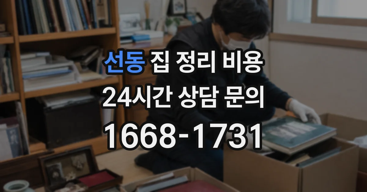 선동 집 정리 비용