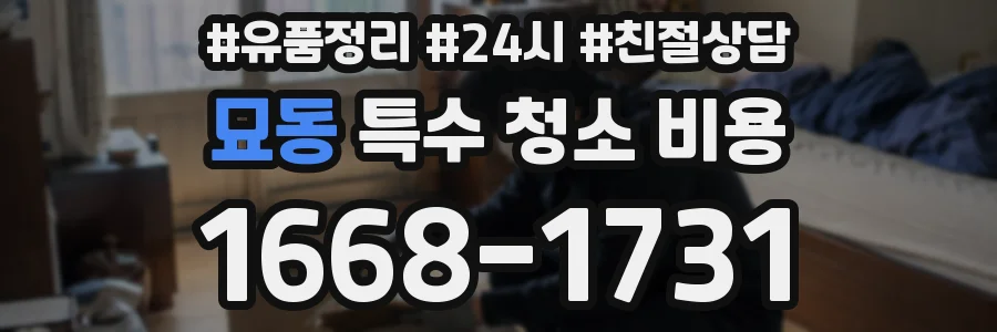 묘동 특수 청소 비용