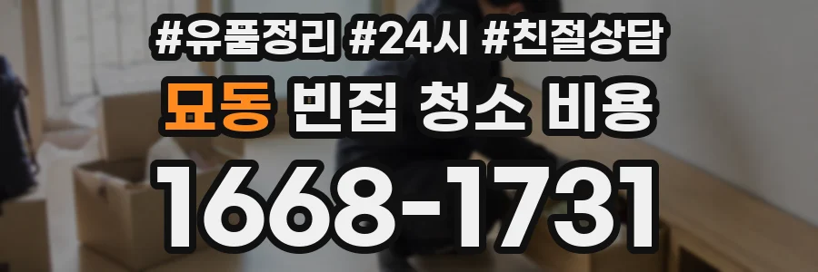 묘동 빈집 청소 비용