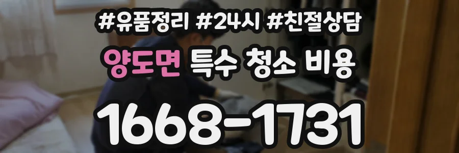 양도면 특수 청소 비용