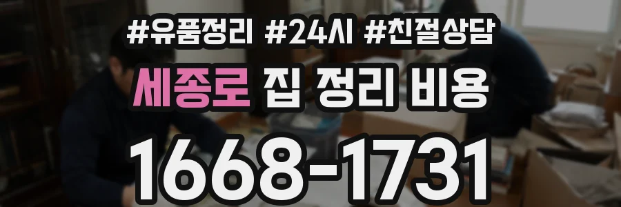 세종로 집 정리 비용