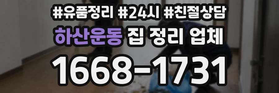 하산운동 집 정리 업체