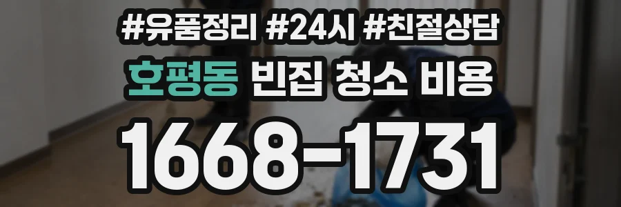 호평동 빈집 청소 비용
