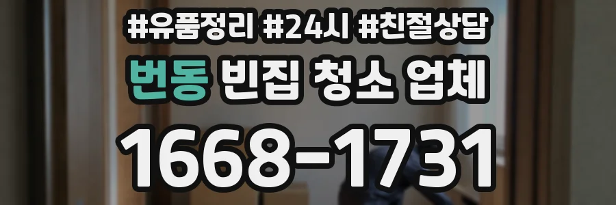 번동 빈집 청소 업체