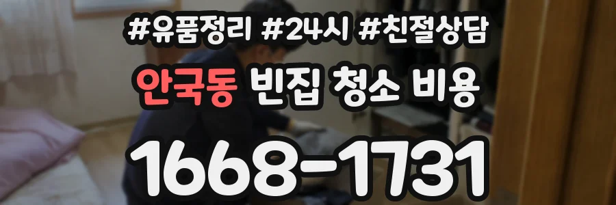 안국동 빈집 청소 비용