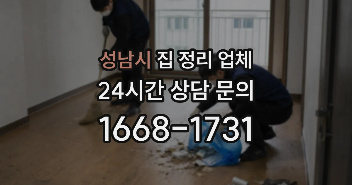 성남시 집 정리 업체