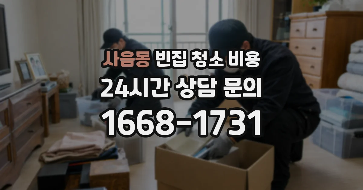 사음동 빈집 청소 비용