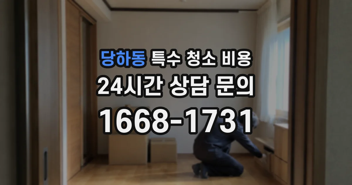 당하동 특수 청소 비용