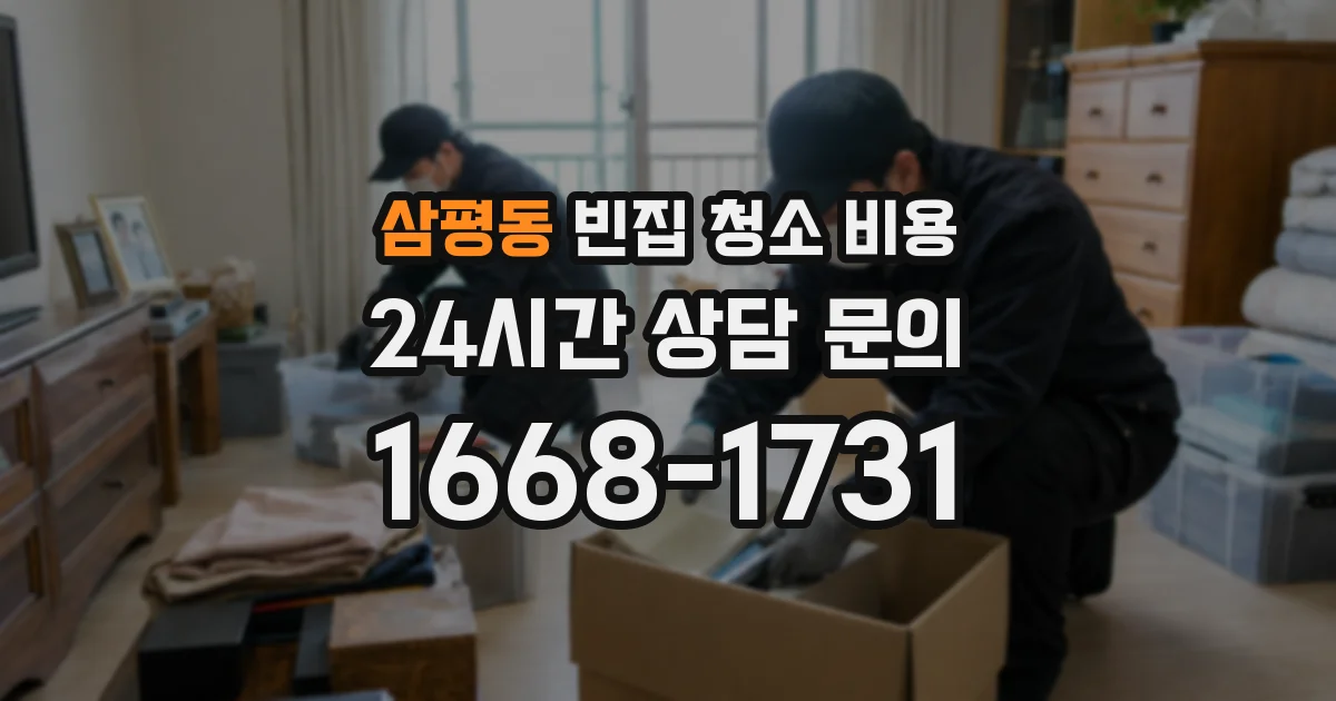삼평동 빈집 청소 비용