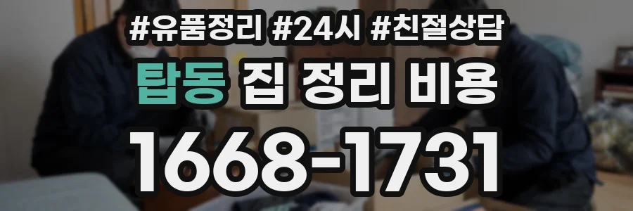 탑동 집 정리 비용