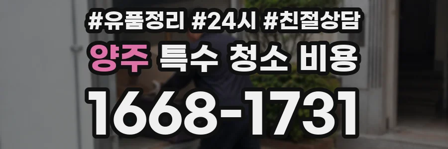 양주 특수 청소 비용