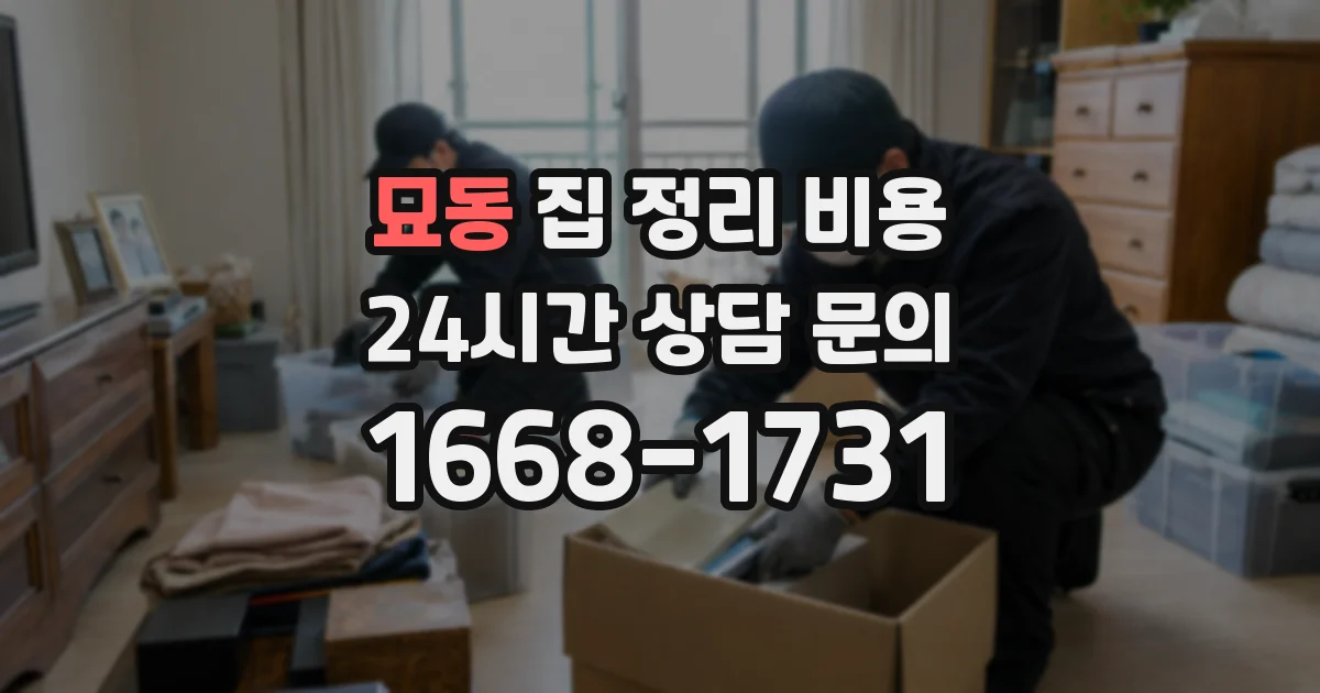 묘동 집 정리 비용