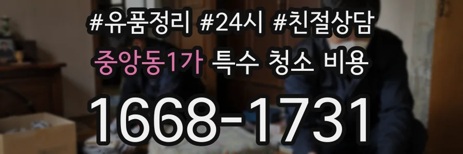 중앙동1가 특수 청소 비용