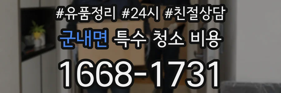 군내면 특수 청소 비용