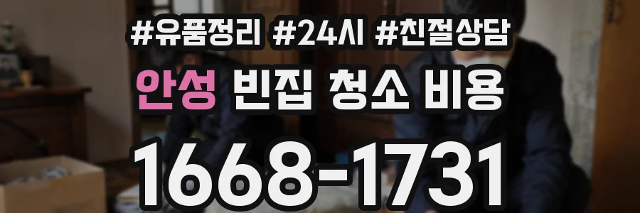 안성 빈집 청소 비용