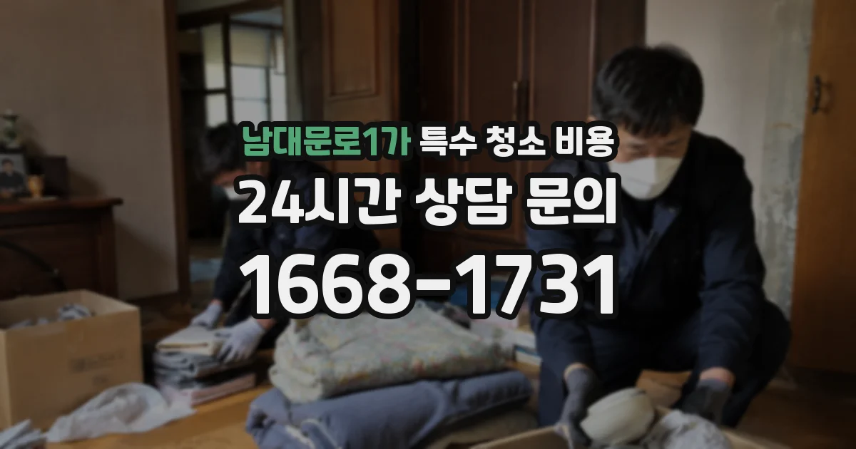 남대문로1가 특수 청소 비용