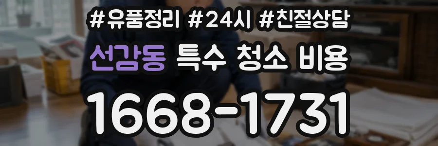 선감동 특수 청소 비용