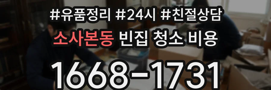 소사본동 빈집 청소 비용