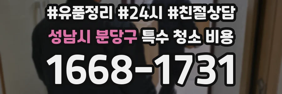 성남시 분당구 특수 청소 비용