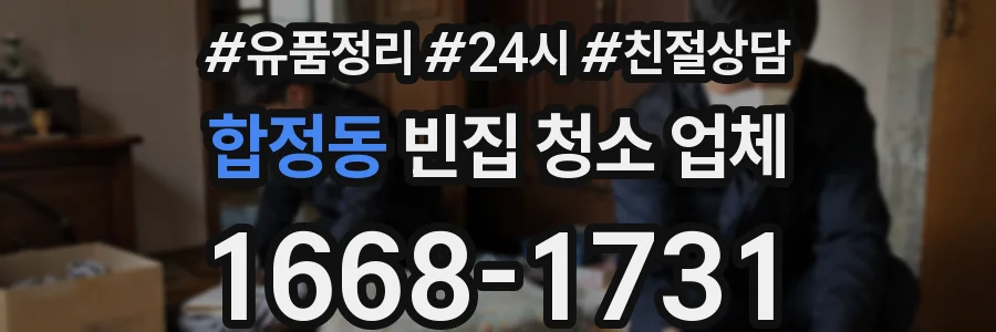 합정동 빈집 청소 업체
