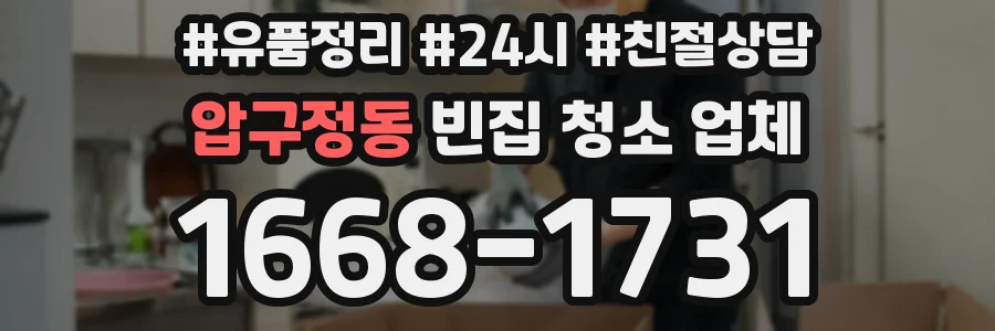 압구정동 빈집 청소 업체