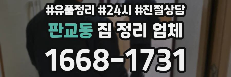 판교동 집 정리 업체