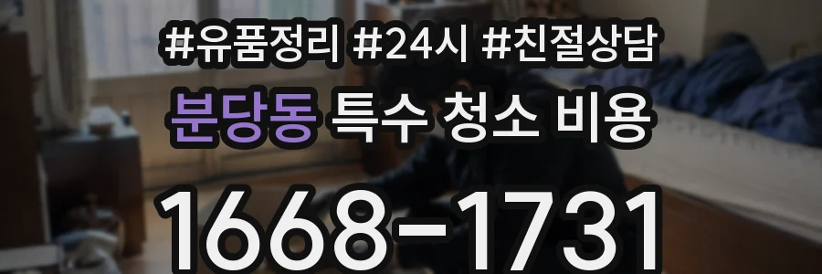 분당동 특수 청소 비용