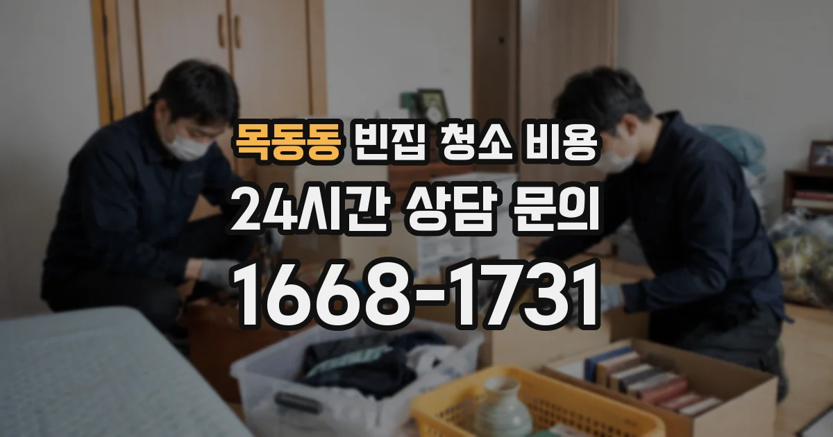 목동동 빈집 청소 비용