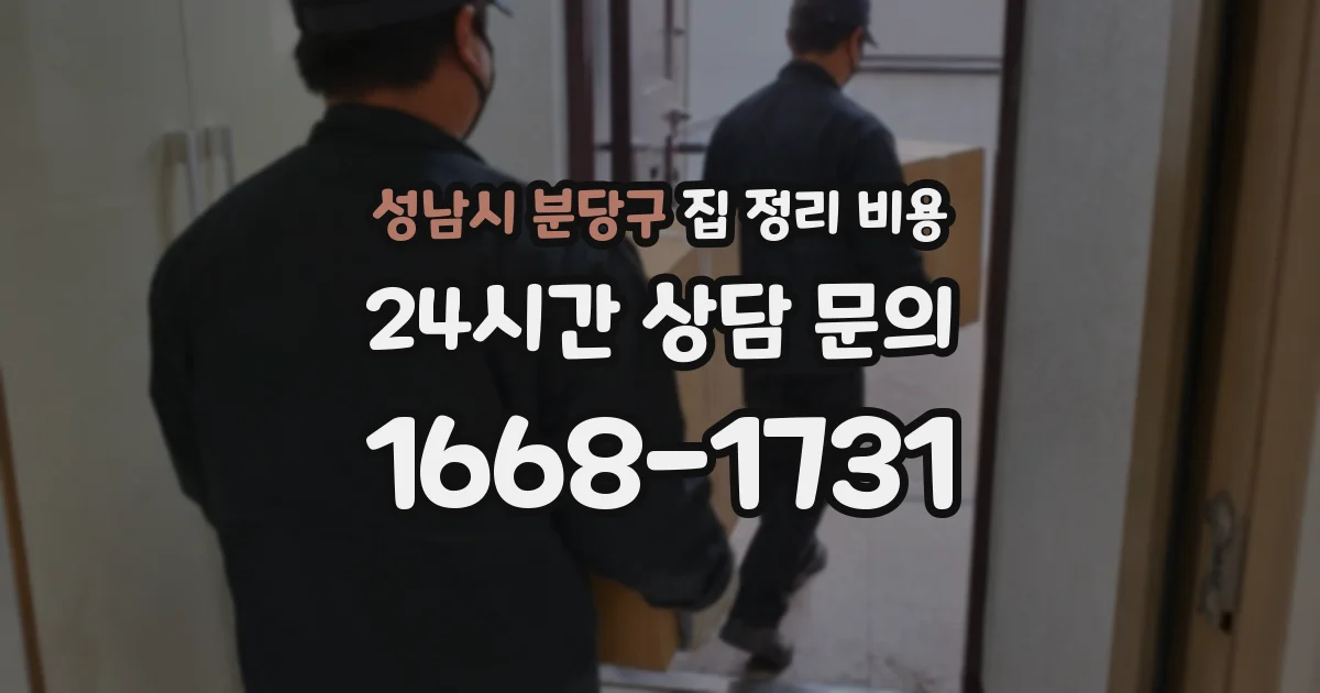 성남시 분당구 집 정리 비용