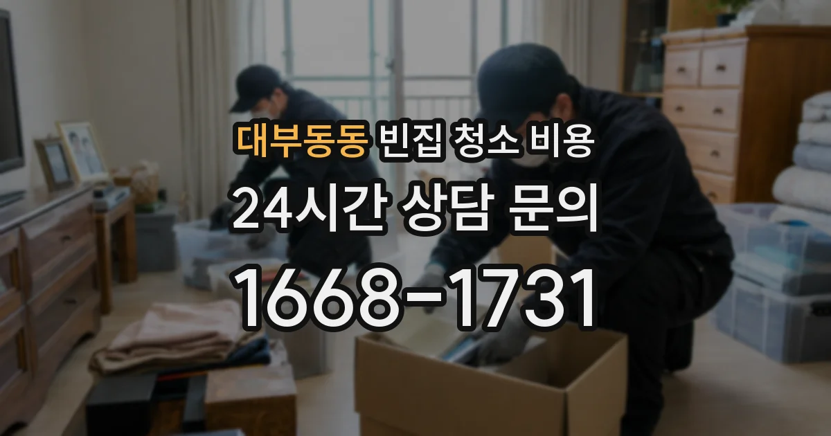 대부동동 빈집 청소 비용